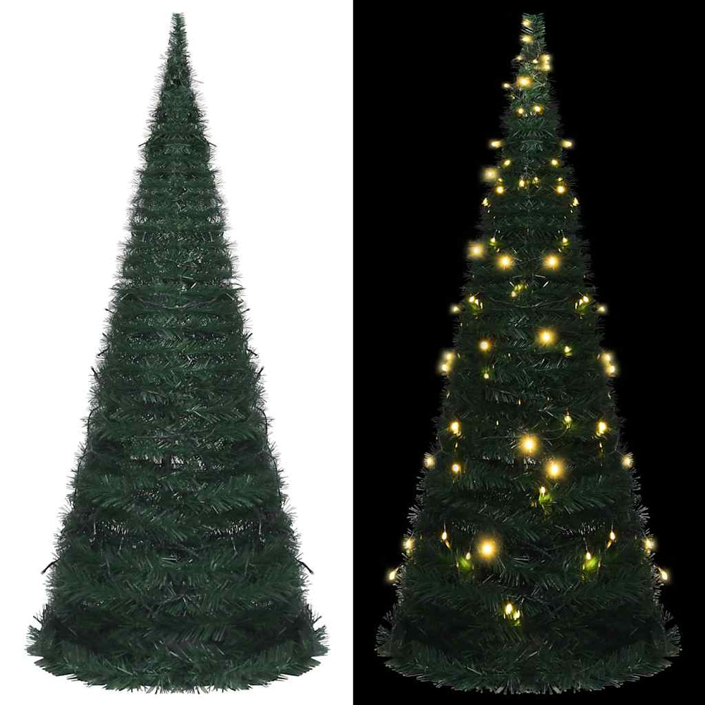 vidaXL Artificial Pop-Up Christmas Tree with Lights Green 150 cm