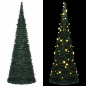 vidaXL Artificial Pop-Up Christmas Tree with Lights Green 180 cm