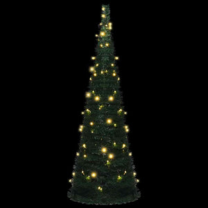 vidaXL Artificial Pop-Up Christmas Tree with Lights Green 180 cm