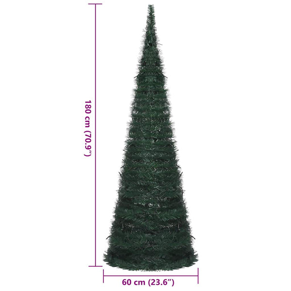 vidaXL Artificial Pop-Up Christmas Tree with Lights Green 180 cm