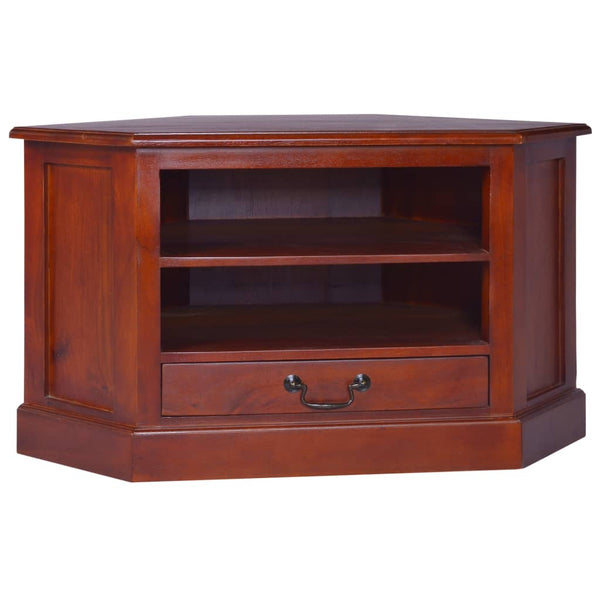 vidaXL Corner TV Cabinet Classic Brown Solid Mahogany Wood