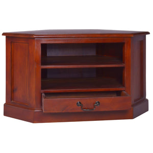 vidaXL Corner TV Cabinet Classic Brown Solid Mahogany Wood