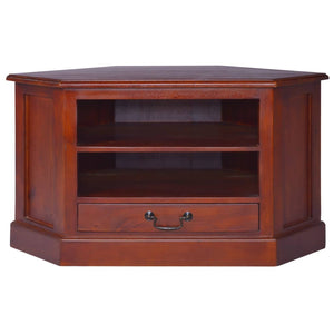 vidaXL Corner TV Cabinet Classic Brown Solid Mahogany Wood
