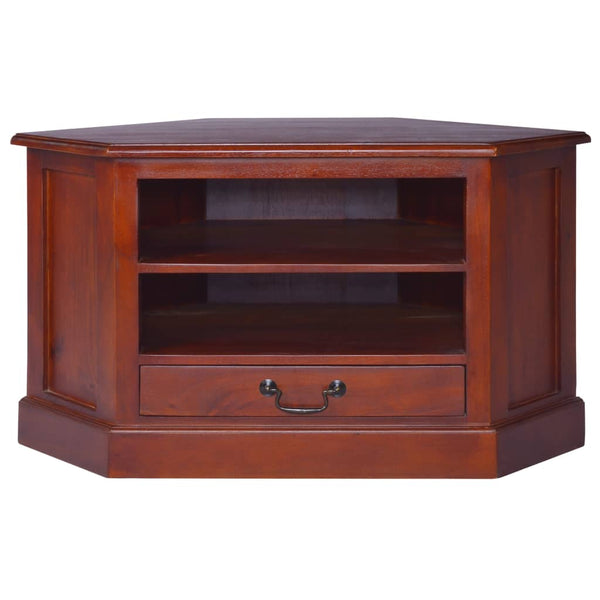 vidaXL Corner TV Cabinet Classic Brown Solid Mahogany Wood