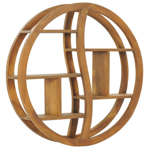 Yin Yang Wandregal Teak Massivholz 80cm
