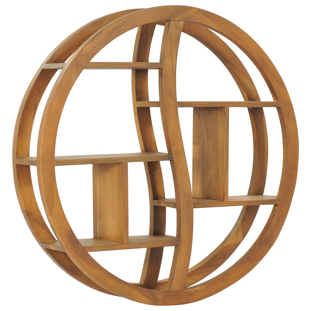 Yin Yang Wandregal Teak Massivholz 80cm