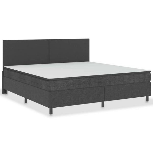vidaXL Box Spring Bed Dark Grey Fabric 200x200 cm