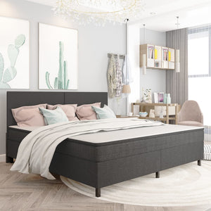 vidaXL Box Spring Bed Dark Grey Fabric 200x200 cm