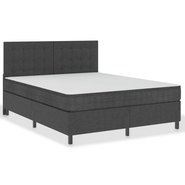 vidaXL Dark Grey Fabric Box Spring Bed 160x200 cm