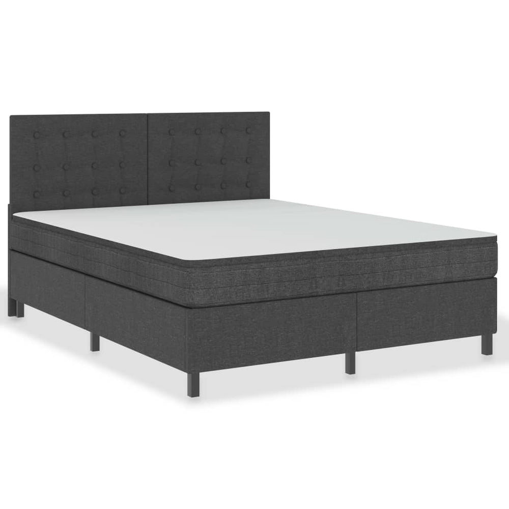 vidaXL Dark Grey Fabric Box Spring Bed 180x200 cm