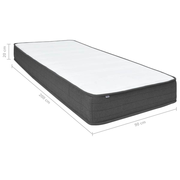 vidaXL Dark Grey Fabric Box Spring Bed 180x200 cm