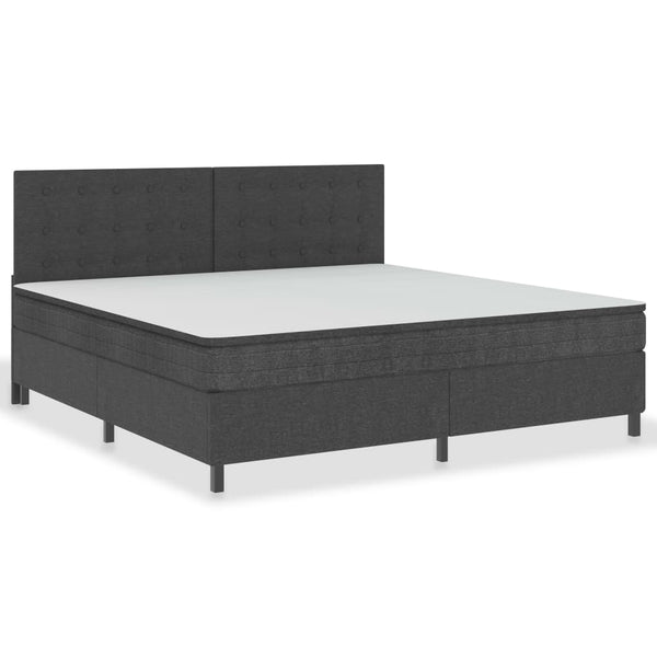 vidaXL Box Spring Bed Dark Grey Fabric 200x200 cm