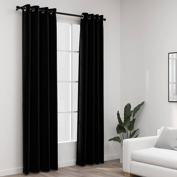 Schwarze Verdunkelungsvorhänge 140x245cm, 2er-Set