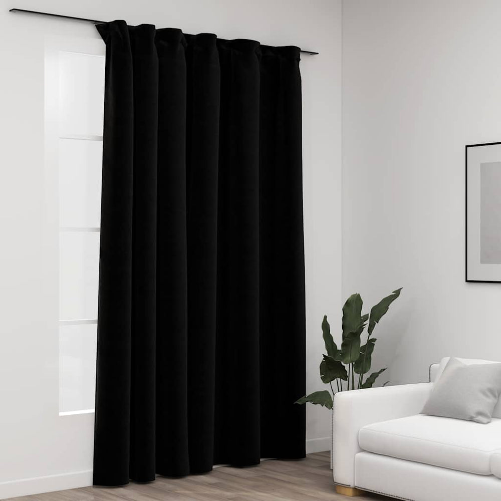 Schwarze Verdunkelungsvorhänge Leinenoptik 290x245cm