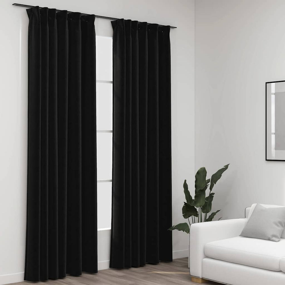 Verdunkelungsvorhänge Leinenoptik 140x245 cm, 2er-Set