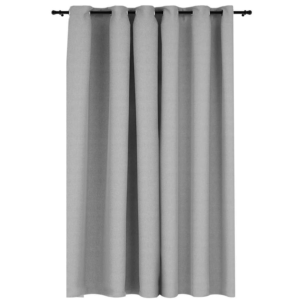 vidaXL Blackout Curtain with Eyelets Linen Look Grey 290x245 cm