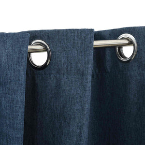 vidaXL Eyelet Blackout Curtain Linen Look Blue 290x245 cm