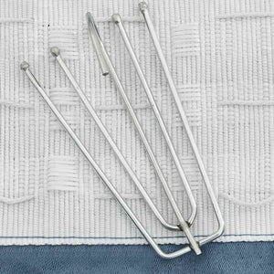 vidaXL Blackout Curtains with Hooks Linen Look 2 pcs Blue 140x175 cm