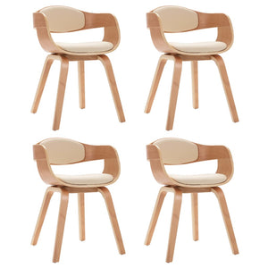 vidaXL Dining Chairs 4 pcs. Bentwood and Faux Leather