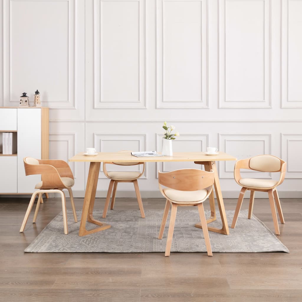 vidaXL Dining Chairs 4 pcs. Bentwood and Faux Leather