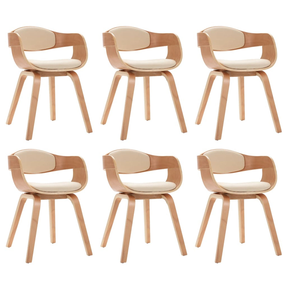 vidaXL Dining Chairs 6 pcs. Bentwood and Faux Leather
