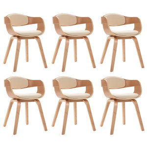 vidaXL Dining Chairs 6 pcs. Bentwood and Faux Leather