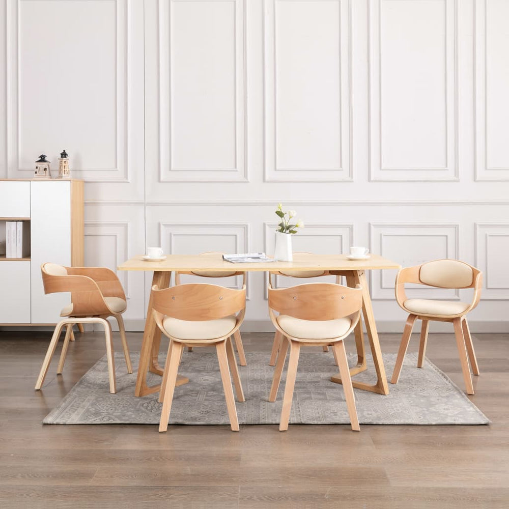vidaXL Dining Chairs 6 pcs. Bentwood and Faux Leather
