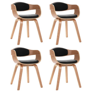 vidaXL Dining Chairs 4 pcs. Bentwood and Faux Leather