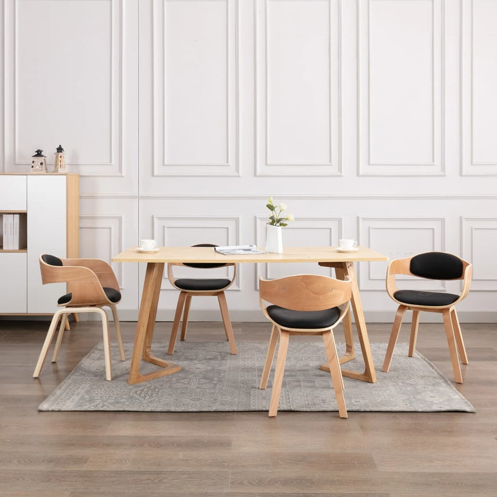 vidaXL Dining Chairs 4 pcs. Bentwood and Faux Leather