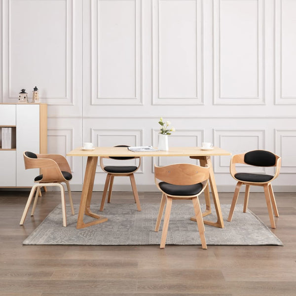 vidaXL Dining Chairs 4 pcs. Bentwood and Faux Leather