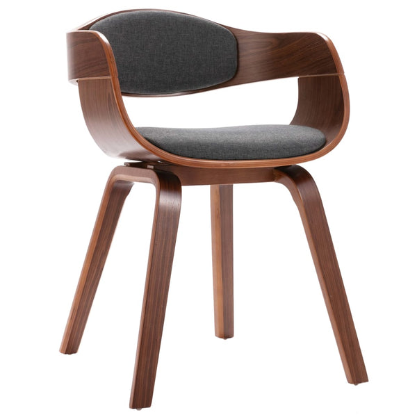 vidaXL Dining Chairs 4 pcs Bentwood and Fabric Grey