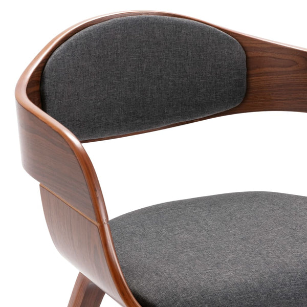 vidaXL Dining Chairs 4 pcs Bentwood and Fabric Grey