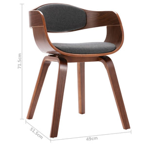 vidaXL Dining Chairs 4 pcs Bentwood and Fabric Grey