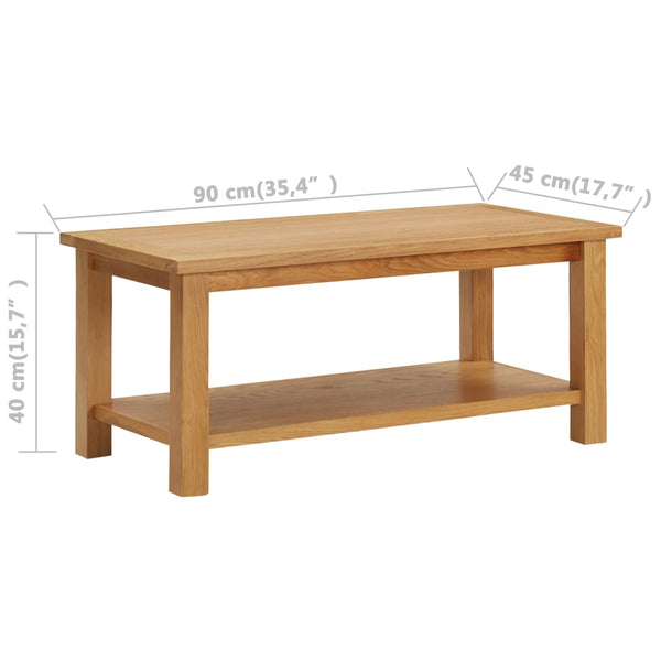 vidaXL Coffee table 90 x 45 x 40 cm solid oak