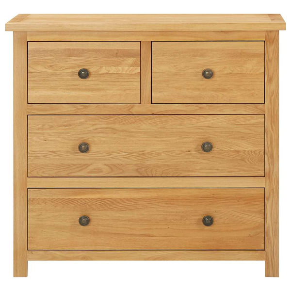 vidaXL Chest of Drawers 80x35x75 cm Solid Oak Wood