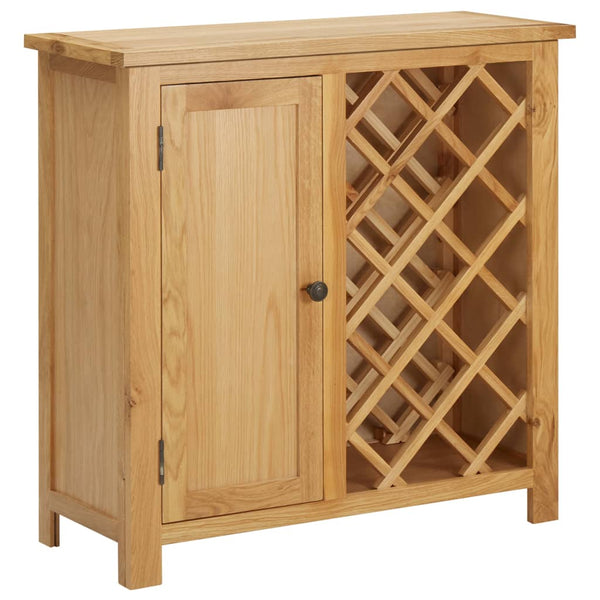 vidaXL Wine Cabinet for 11 Bottles 80 x 32 x 80 cm Solid Oak Wood