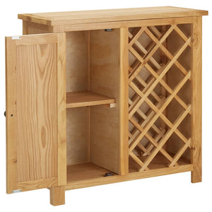 vidaXL Wine Cabinet for 11 Bottles 80 x 32 x 80 cm Solid Oak Wood