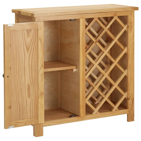 vidaXL Wine Cabinet for 11 Bottles 80 x 32 x 80 cm Solid Oak Wood