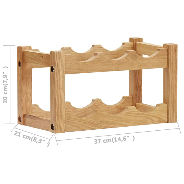 vidaXL Wine Rack for 6 Bottles 37 x 21 x 21 cm Solid Oak