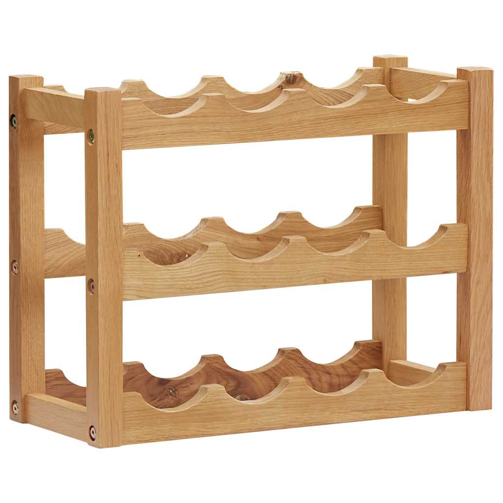 vidaXL Wine Rack for 12 Bottles 47 x 21 x 36 cm Solid Oak Wood