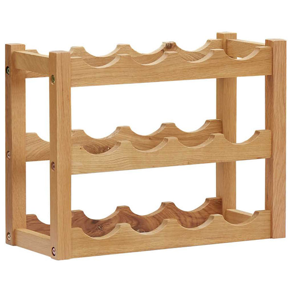 vidaXL Wine Rack for 12 Bottles 47 x 21 x 36 cm Solid Oak Wood