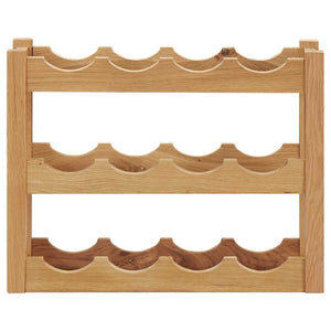 vidaXL Wine Rack for 12 Bottles 47 x 21 x 36 cm Solid Oak Wood