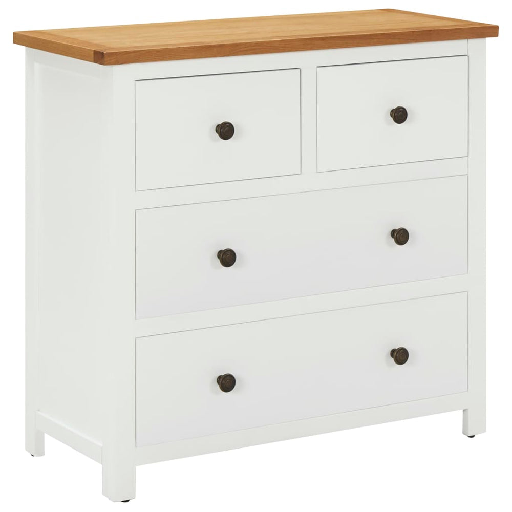 vidaXL Chest of Drawers 80x35x75 cm Solid Oak Wood