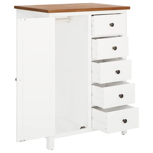vidaXL Wardrobe 76x52x105 cm Solid Oak Wood