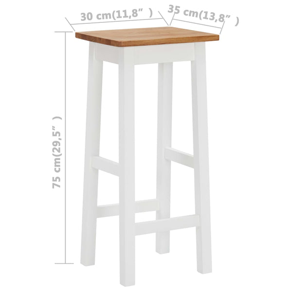 vidaXL Bar Stools 2 pcs. Solid Oak