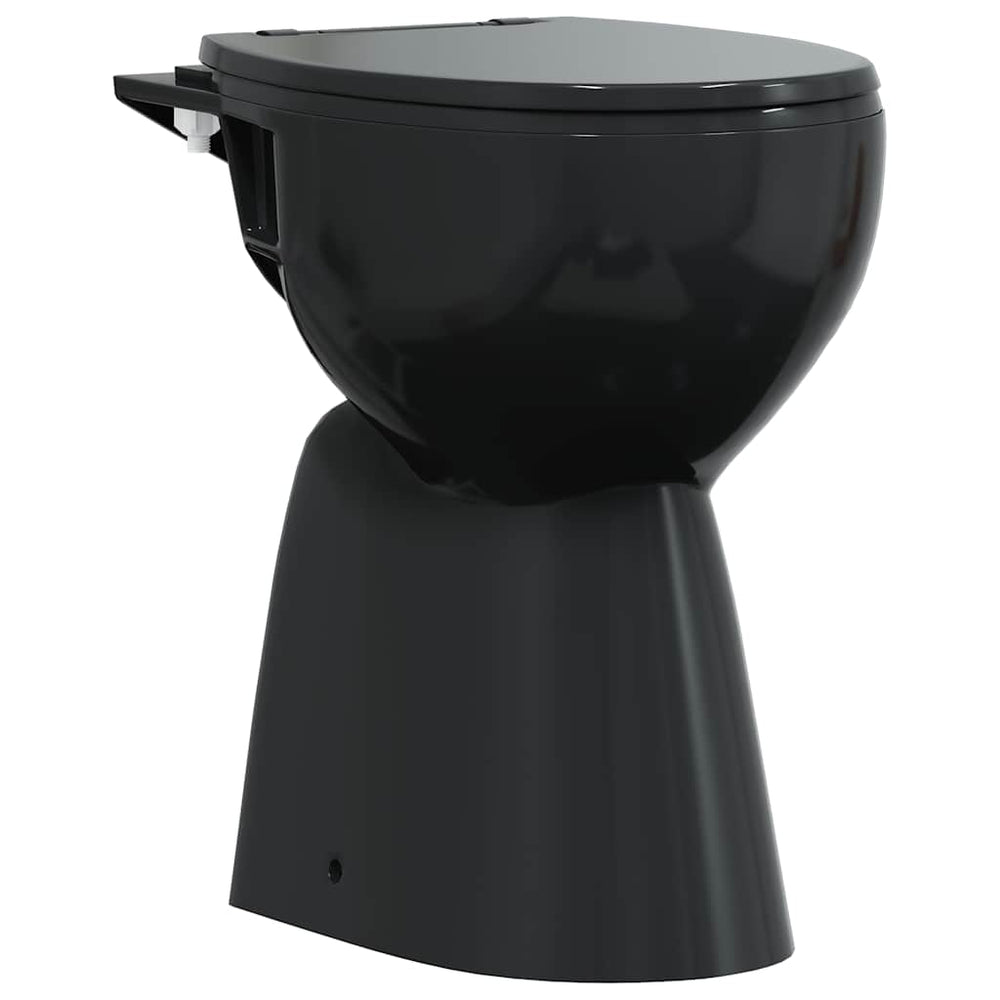 vidaXL Rimless Toilet 7 cm Extra Height Soft-Close Ceramic Black