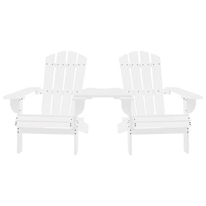 Adirondack-Gartenstühle mit Tisch Massivholz Tanne Weiß