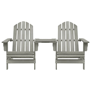 Adirondack-Gartenstühle mit Tisch Massivholz Tanne Grau