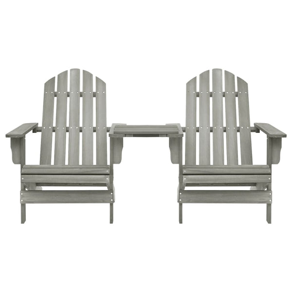 Adirondack-Gartenstühle mit Tisch Massivholz Tanne Grau