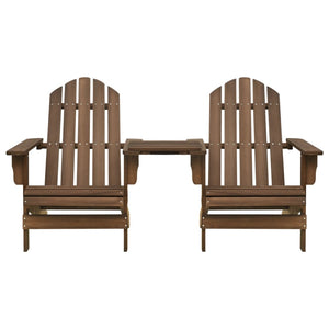 Adirondack-Gartenstühle mit Tisch Massivholz Tanne Braun